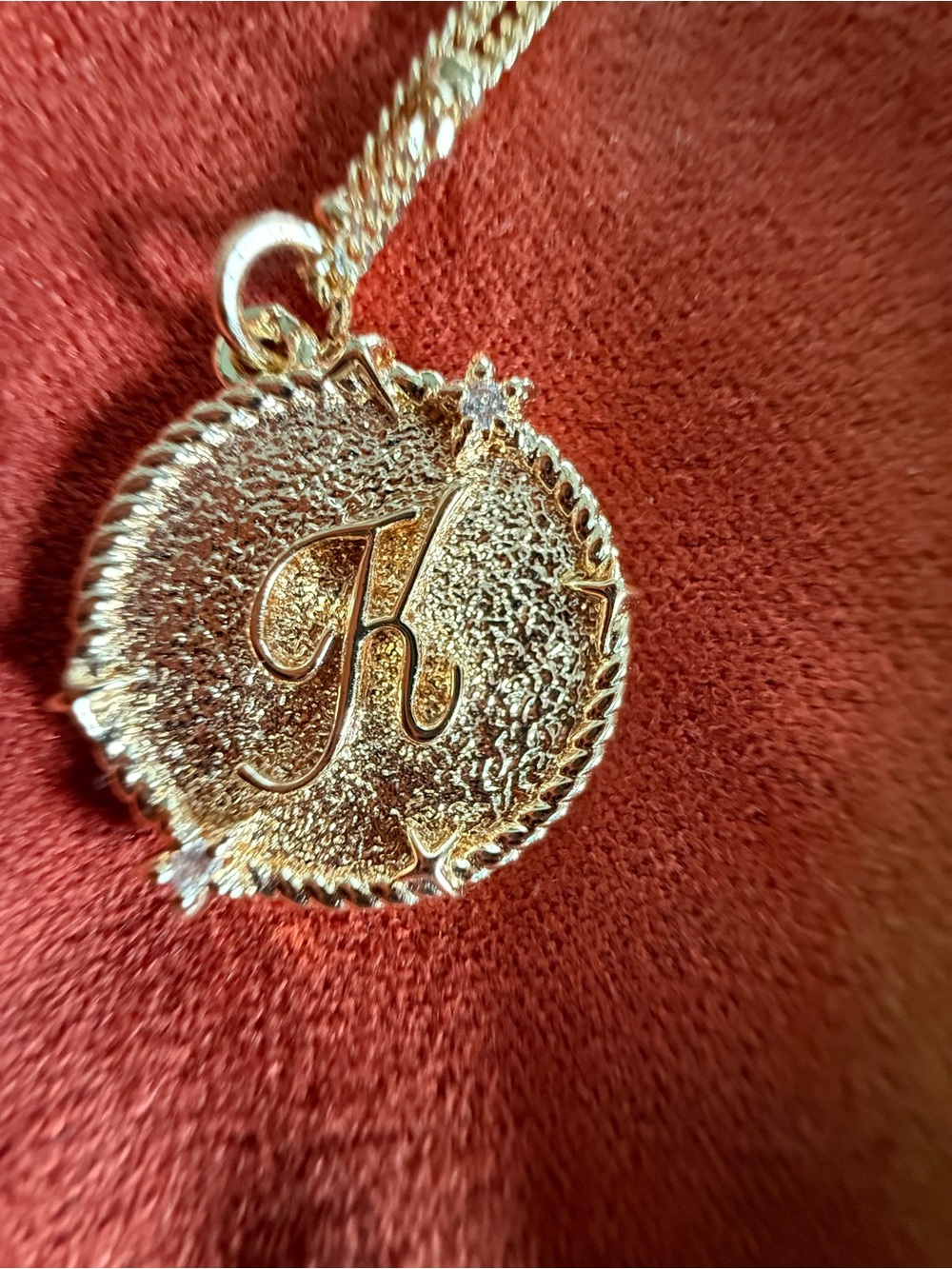 Gold tone Initial 'K' Pendant Necklace - Elegant Women's Jewelry